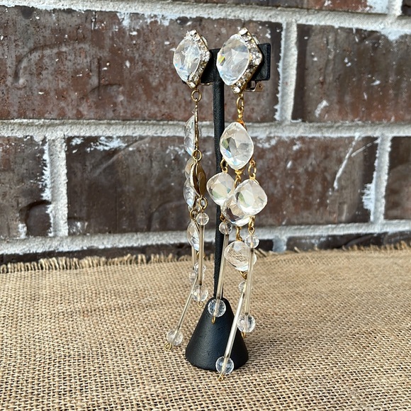 Long Chandelier Clip on Earrings - Picture 3 of 12